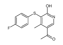 5-acetyl-3-(4-fluorophenyl)sulfanyl-4-methyl-1H-pyridin-2-one结构式