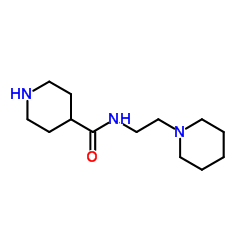 N-[2-(1-Piperidinyl)ethyl]-4-piperidinecarboxamide结构式