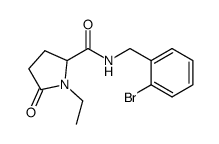 N-[(2-bromophenyl)methyl]-1-ethyl-5-oxo-prolinamide结构式