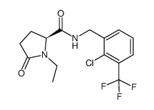 N-{[2-chloro-3-(trifluoromethyl) phenyl]methyl}-1-ethyl-5-oxo-L-prolinamide结构式