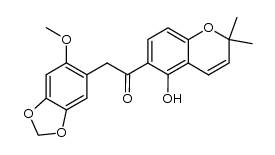 2,2-dimethyl-5-hydroxy-6-(2-methoxy-4,5-methylenedioxyphenylacetyl)-2H-1-benzopyran Structure