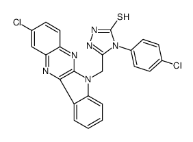 3-[(2-chloroindolo[2,3-b]quinoxalin-6-yl)methyl]-4-(4-chlorophenyl)-1H-1,2,4-triazole-5-thione Structure