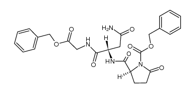 benzyl ester of N-benzyloxycarbonylpyroglutamylasparaginylglycine Structure