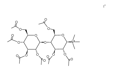 trimethyl-[O2,O3,O6-triacetyl-O4-(tetra-O-acetyl-β-D-glucopyranosyl)-β-D-glucopyranosyl]-ammonium, iodide Structure