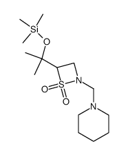 4-(1-methyl-1-(trimethylsiloxy)ethyl)-2-piperidinomethyl-1,2-thiazetidine 1,1-dioxide Structure