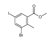 3-溴-5-碘-2-甲基苯甲酸甲酯结构式