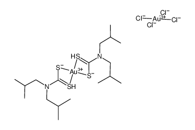 bis(N,N-di-iso-butyldithiocarbamato-S,S')gold(III) tetrachloroaurate(III) Structure