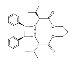 (3S,5R,6S,8S)-3,8-diisopropyl-5,6-diphenyl-1,10-dioxa-4,7-diazacyclotridecane-2,9-dione结构式