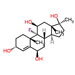 9α-Fluoro-17α-methyl-4-androsten-3α, 6β,11β,17β-tetra-ol Structure