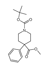 1-BOC-4-PHENYL-4-PIPERIDINEDICARBOXYLIC ACID METHYL ESTER结构式