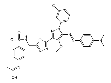 N-[4-[[5-[1-(3-chlorophenyl)-5-(4-dimethylaminophenyl)diazenyl-4-metho xy-pyrazol-3-yl]-1,3,4-oxadiazol-2-yl]methylsulfamoyl]phenyl]acetamide picture