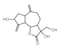 Azuleno[4,5-b]furan-2(3H)-one,decahydro-3,8-dihydroxy-3-(hydroxymethyl)-6,9-bis(methylene)-,(3R,3aR,6aR,8S,9aR,9bR)-结构式