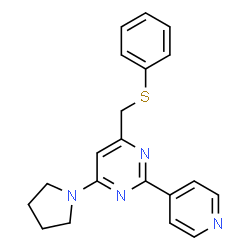 4-[(Phenylsulfanyl)methyl]-2-(4-pyridinyl)-6-(1-pyrrolidinyl)pyrimidine picture