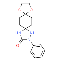 2-Phenyl-9,12-dioxa-1,2,4-triazadispiro[4.2.4.2]tetradecan-3-one Structure