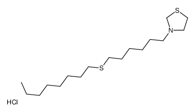 3-(6-octylsulfanylhexyl)-1,3-thiazolidine,hydrochloride Structure