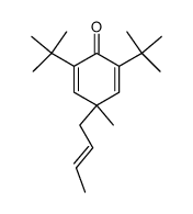 (E)-4-(but-2-en-1-yl)-2,6-di-tert-butyl-4-methylcyclohexa-2,5-dien-1-one结构式