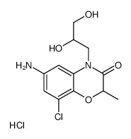 6-amino-8-chloro-4-(2,3-dihydroxypropyl)-2-methyl-1,4-benzoxazin-3-one,hydrochloride Structure