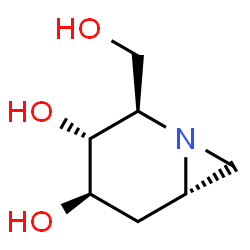 1-Azabicyclo[4.1.0]heptane-3,4-diol, 2-(hydroxymethyl)-, (2R,3R,4R,6S)- (9CI) Structure