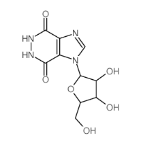 9-[3,4-dihydroxy-5-(hydroxymethyl)oxolan-2-yl]-3,4,7,9-tetrazabicyclo[4.3.0]nona-7,10-diene-2,5-dione结构式