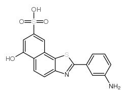 Naphtho[2,1-d]thiazole-8-sulfonicacid, 2-(3-aminophenyl)-6-hydroxy-结构式