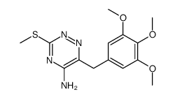 3-methylsulfanyl-6-[(3,4,5-trimethoxyphenyl)methyl]-1,2,4-triazin-5-amine Structure