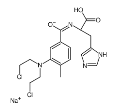 sodium,(2S)-2-[[3-[bis(2-chloroethyl)amino]-4-methylbenzoyl]amino]-3-(1H-imidazol-5-yl)propanoate Structure