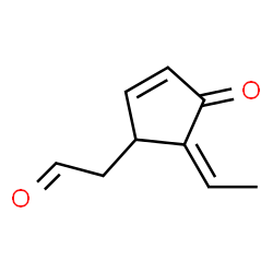 2-Cyclopentene-1-acetaldehyde, 5-ethylidene-4-oxo-, (5Z)- (9CI) structure