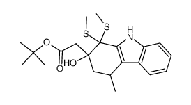 tert-butyl 2-hydroxy-4-methyl-1,1-bismethylthio-1,2,3,4-tetrahydrocarbazole-2-acetate Structure