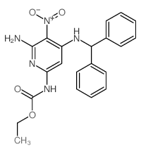 Carbamic acid,[6-amino-4-[(diphenylmethyl)amino]-5-nitro-2-pyridinyl]-, ethyl ester (9CI) structure