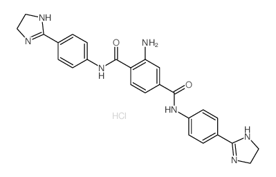 1,4-Benzenedicarboxamide,2-amino-N1,N4-bis[4-(4,5-dihydro-1H-imidazol-2-yl)phenyl]-, hydrochloride (1:2) Structure