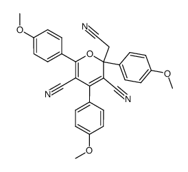 3,5-dicyano-3-cyanomethyl-2,4,6-tri(4-methoxyphenyl)-2H-pyran Structure