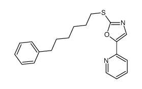 2-(6-phenylhexylsulfanyl)-5-pyridin-2-yl-1,3-oxazole结构式