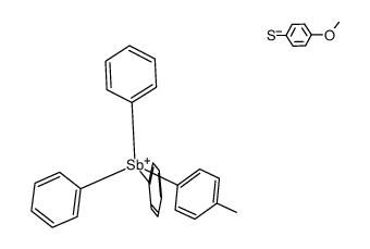 triphenyl(p-tolyl)antimony p-methoxyphenyl mercaptide Structure