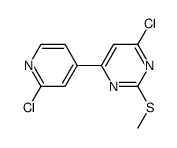 4-chloro-6-(2-chloro-pyridin-4-yl)-2-methylsulfanyl-pyrimidine structure