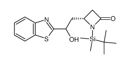 1-(t-butyldimethylsilyl)-4-(2-benzthiazolyl-2-hydroxy)ethyl-azetidin-2-one结构式