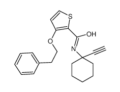 N-(1-ethynylcyclohexyl)-3-(2-phenylethoxy)thiophene-2-carboxamide Structure