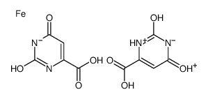 dihydrogen bis[1,2,3,6-tetrahydro-2,6-dioxopyrimidine-4-carboxylato(2-)-N3,O4]ferrate(2-)结构式