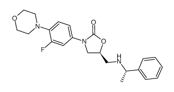 (5S)-3-[3-fluoro-4-(morpholin-4-yl)phenyl]-5-({[(1S)-1-phenylethyl]amino}methyl)-1,3-oxazolidin-2-one Structure