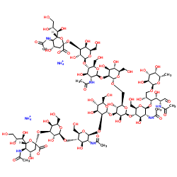 MANNOTRIOSE-(FUCOSYL-DI-[N-ACETYLGLUCOSAMINE]), BIS(SIALYL-GALACTOSYL-N-ACETYLGLUCOSAMINYL)-AMMONIUM SALT Structure