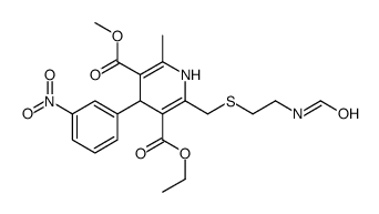 3-O-ethyl 5-O-methyl 2-(2-formamidoethylsulfanylmethyl)-6-methyl-4-(3-nitrophenyl)-1,4-dihydropyridine-3,5-dicarboxylate Structure