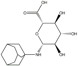 1-Deoxy-1-[(tricyclo[3.3.1.13,7]decan-1-yl)amino]-β-D-glucopyranuronic acid结构式