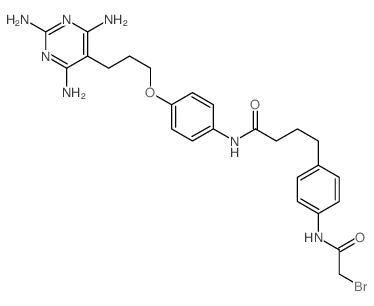 Benzenebutanamide,4-[(2-bromoacetyl)amino]-N-[4-[3-(2,4,6-triamino-5-pyrimidinyl)propoxy]phenyl]-结构式