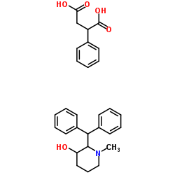 2-Phenylsuccinic acid-2-(diphenylmethyl)-1-methyl-3-piperidinol (1:1) Structure