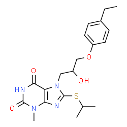 7-(3-(4-ethylphenoxy)-2-hydroxypropyl)-8-(isopropylthio)-3-methyl-3,7-dihydro-1H-purine-2,6-dione结构式