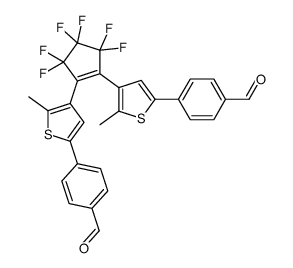 4,4'-[(3,3,4,4,5,5-Hexafluoro-1-cyclopentene-1,2-diyl)bis(5-methy l-4,2-thienediyl)]dibenzaldehyde Structure