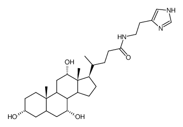 3,7,12-trihydroxy-cholan-24-oic acid 2-(1(3)H-imidazol-4-yl)-ethylamide结构式