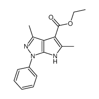 4-ethoxycarbonyl-3,5-dimethyl-1-phenyl-pyrrolo[2,3-b]pyrazole结构式