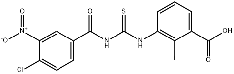 3-[[[(4-chloro-3-nitrobenzoyl)amino]thioxomethyl]amino]-2-methyl-benzoic acid结构式