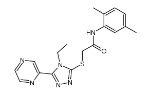 N-(2,5-dimethylphenyl)-2-((4-ethyl-5-(pyrazin-2-yl)-4H-1,2,4-triazol-3-yl)thio)acetamide Structure