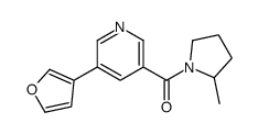 [5-(furan-3-yl)pyridin-3-yl]-(2-methylpyrrolidin-1-yl)methanone结构式